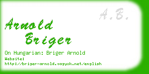 arnold briger business card